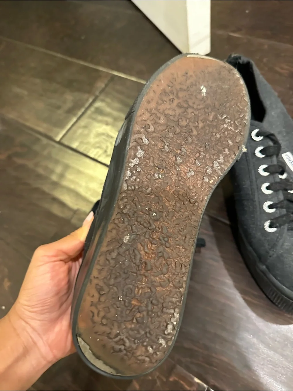 Superga Black Canvas Platform Sneakers with Thick Sole